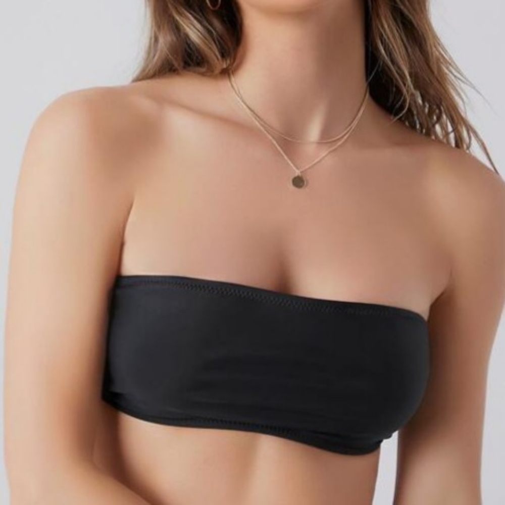 Black Strapless Bikini Top